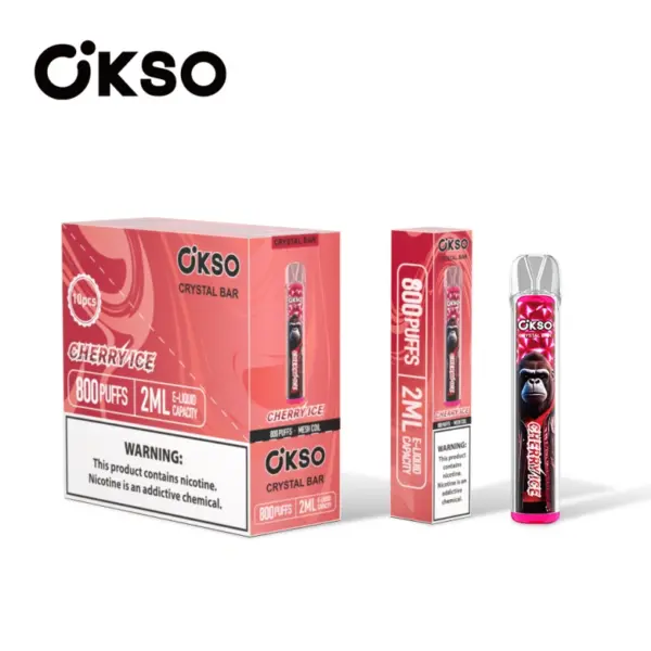 OKSO 800 Puffs Crystal Bar Wegwerp Vape Goedkoop Groothandel Met 2ml E Liquid