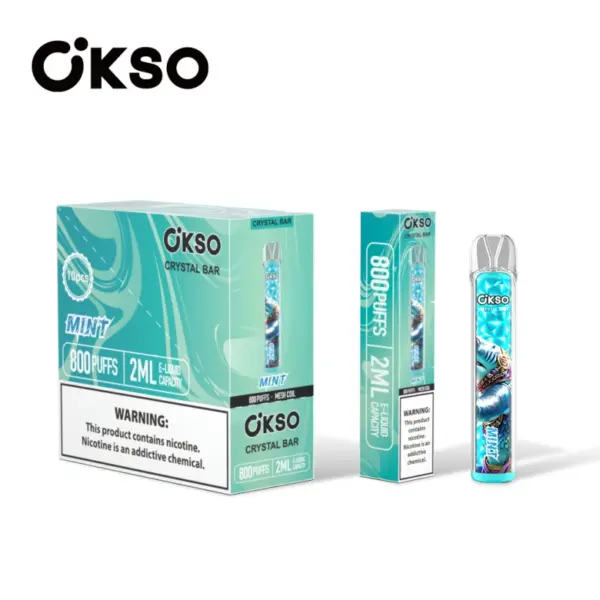 OKSO 800 Puffs Crystal Bar Wegwerp Vape Goedkoop Groothandel Met 2ml E Liquid