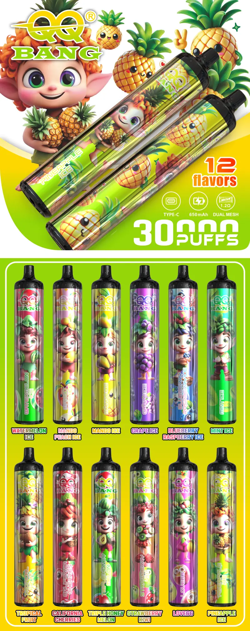 QQ Bang 30000 Trekjes 30K Goedkope Wegwerp Vape Gratis Verzending
