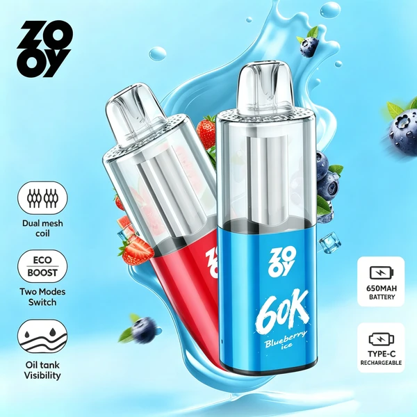 ZOOY 60K Trekjes Crystal Wegwerp Vape EU Magazijn Gratis Verzending